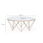 Crofton Round Coffee Table | White Marble Glass